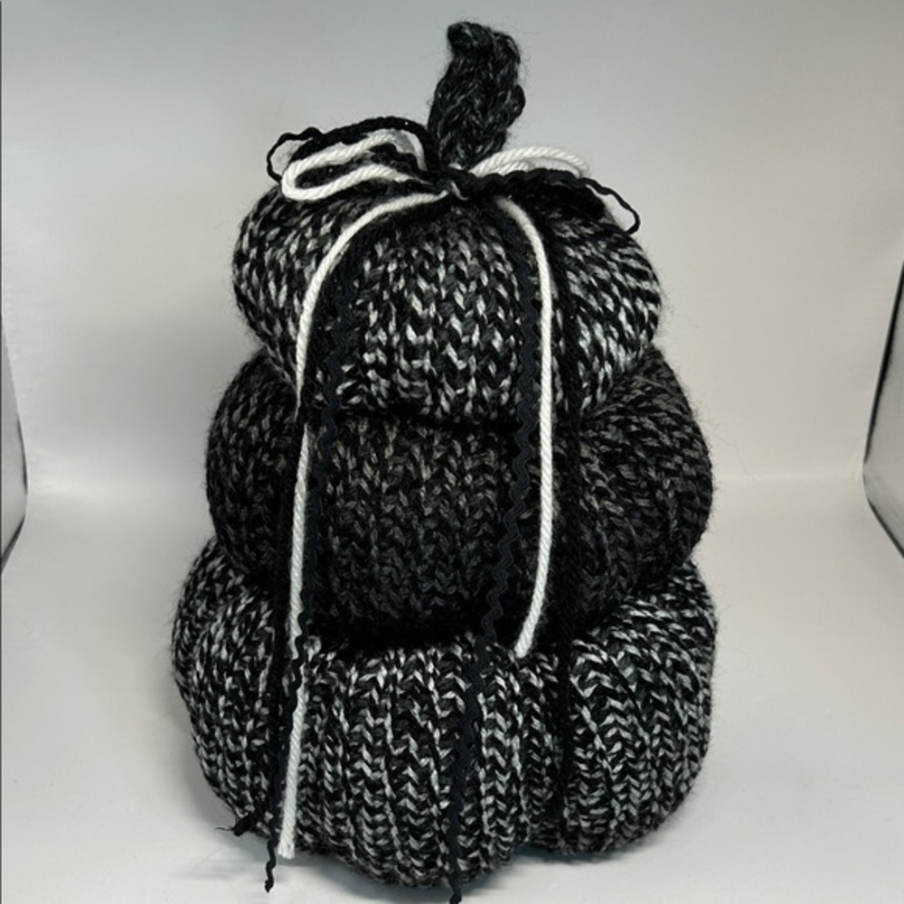 Black and White Knit Pumpkin stack